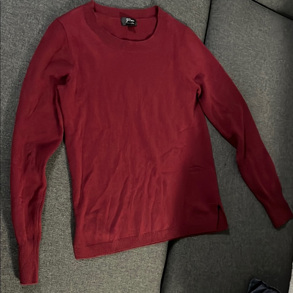 J. Crew Burgundy Knit Pullover